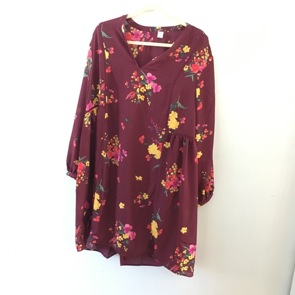 Old Navy NWT, XXL Burgundy Floral Dress